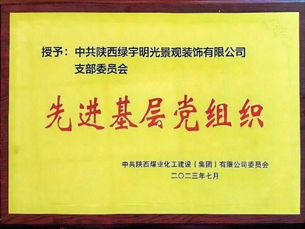 陕煤建设绿宇公司党支部： 获陕煤集团 “先进基层党组织”荣誉称号